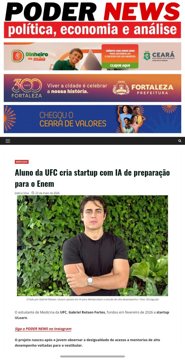 Reportagem sobre ULearn no Poder News