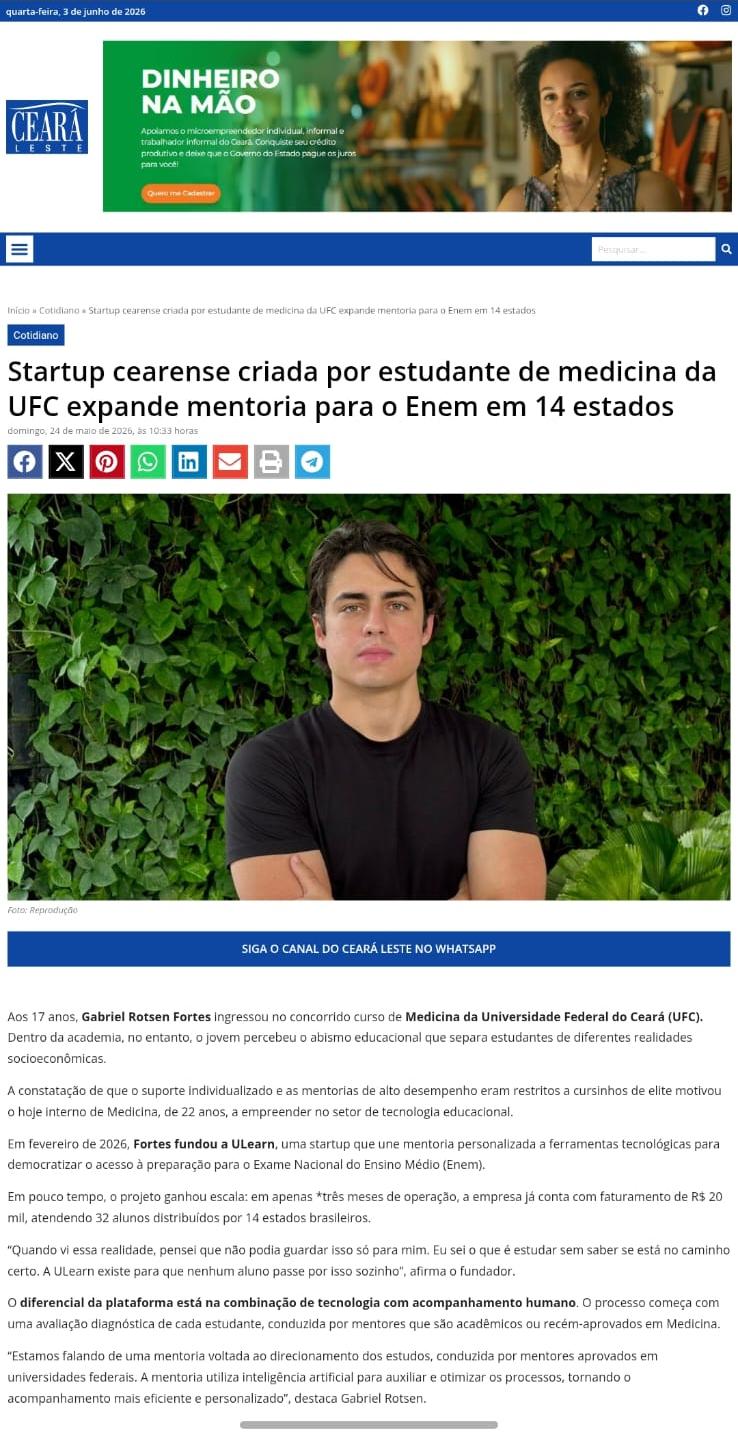 Reportagem sobre ULearn no Ceará Leste